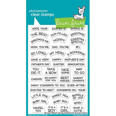 Lawn Fawn Clear Stamps - Reveal Wheel Spring Sentiments